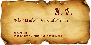 Máthé Viktória névjegykártya